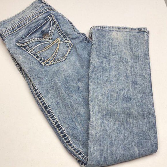 VINTAGE SILVER MCKENZIE SLIM BOOT JEANS 29x32 ๐ - Picture 3 of 13
